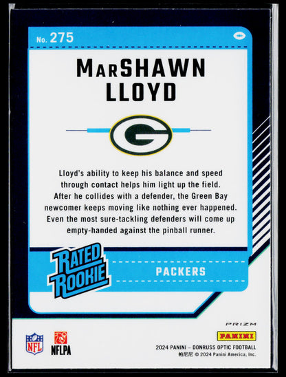 2024 Donruss Optic #275 MarShawn Lloyd Pink