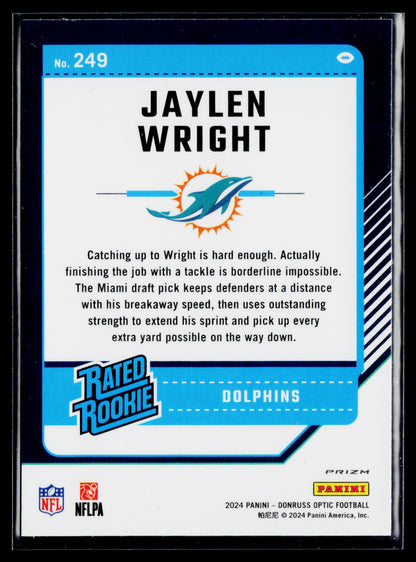 2024 Donruss Optic #249 Jaylen Wright Pink