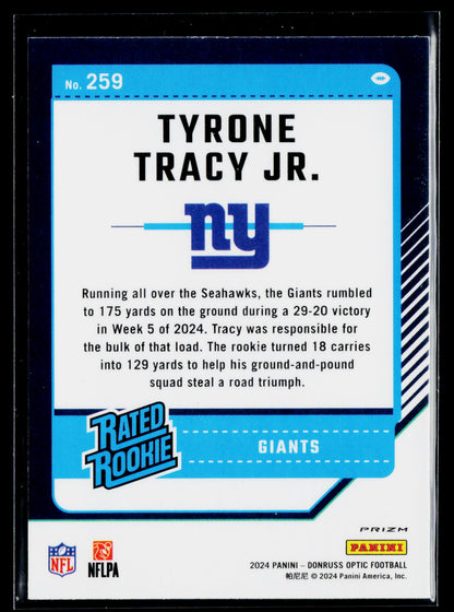 2024 Donruss Optic #259 Tyrone Tracy Jr.