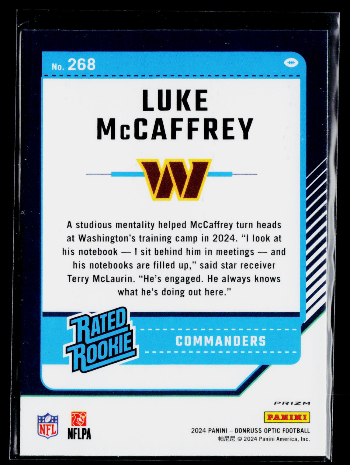 2024 Donruss Optic #268 Luke McCaffrey