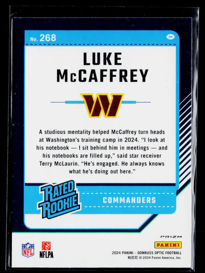 2024 Donruss Optic #268 Luke McCaffrey