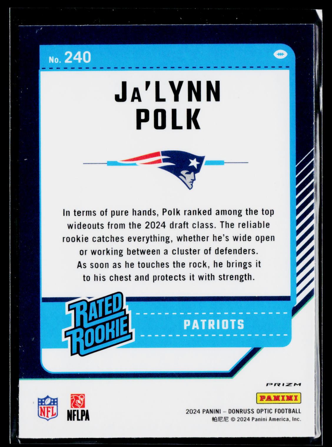 2024 Donruss Optic #240 Ja'Lynn Polk Holo
