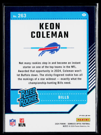 2024 Donruss Optic #263 Keon Coleman Holo