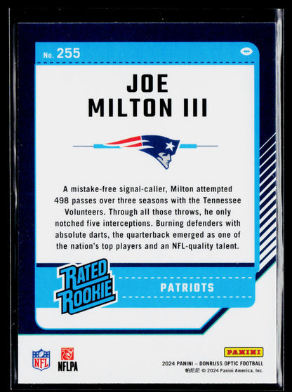 2024 Donruss Optic #255 Joe Milton III