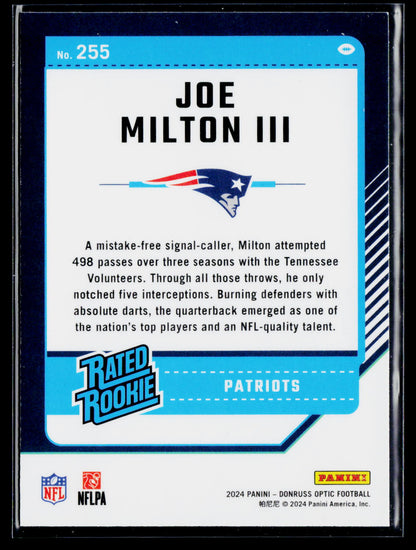 2024 Donruss Optic #255 Joe Milton III