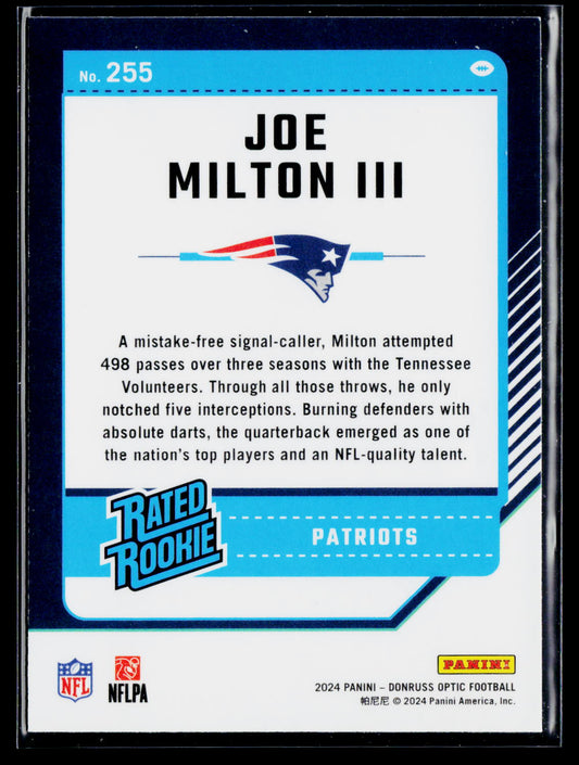 2024 Donruss Optic #255 Joe Milton III