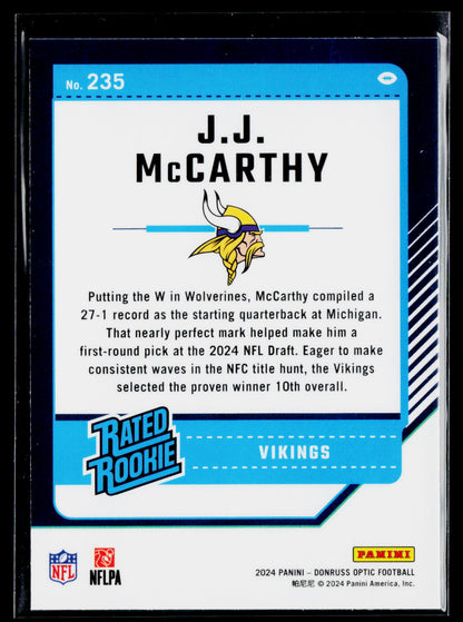 2024 Donruss Optic #235 J.J. McCarthy