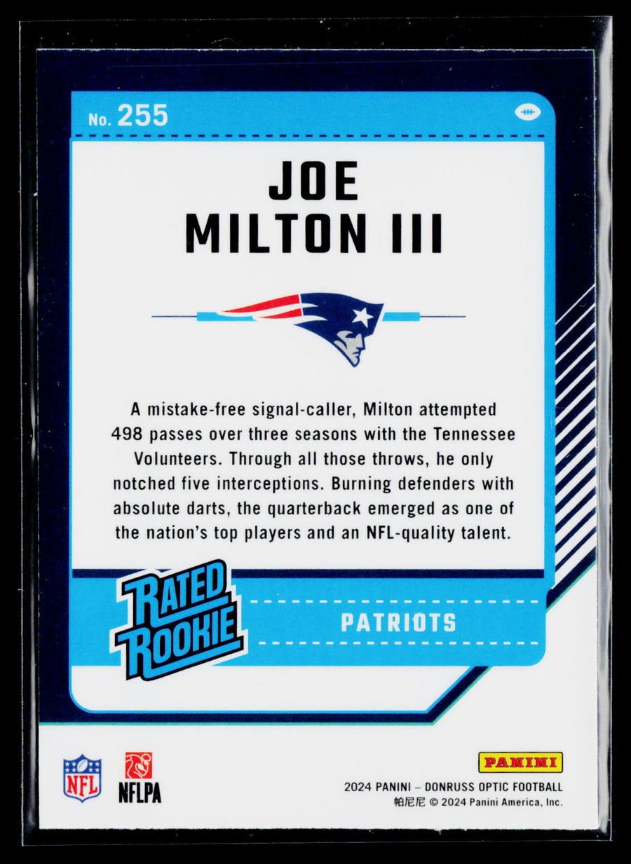 2024 Donruss Optic #255 Joe Milton III