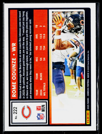 2025 Donruss #222 Rome Odunze Press Proofs Red
