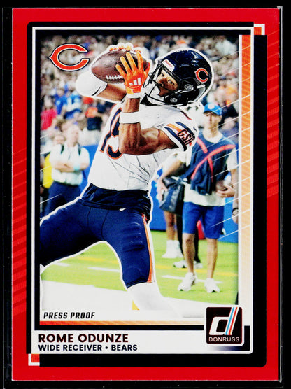 2025 Donruss #222 Rome Odunze Press Proofs Red