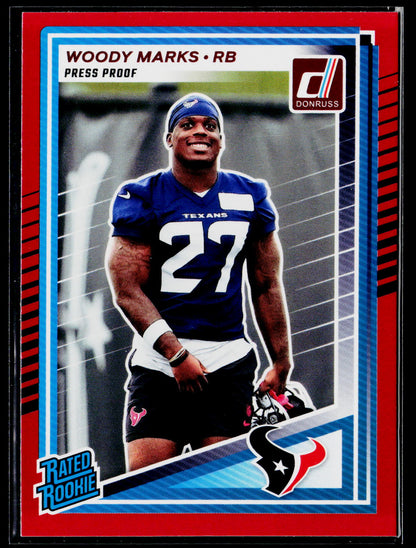 2025 Donruss #377 Woody Marks Press Proofs Red