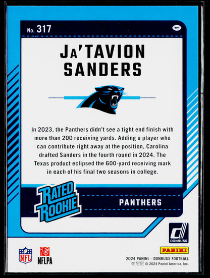 2024 Donruss #317 Ja'Tavion Sanders
