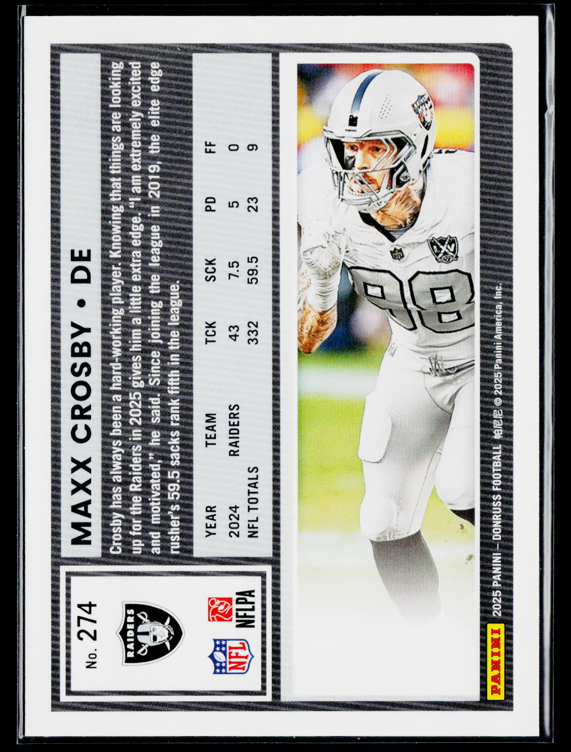 2025 Donruss #274 Maxx Crosby