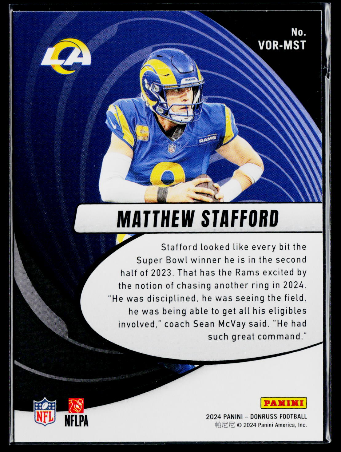 2024 Donruss #VOR-MST Matthew Stafford Vortex
