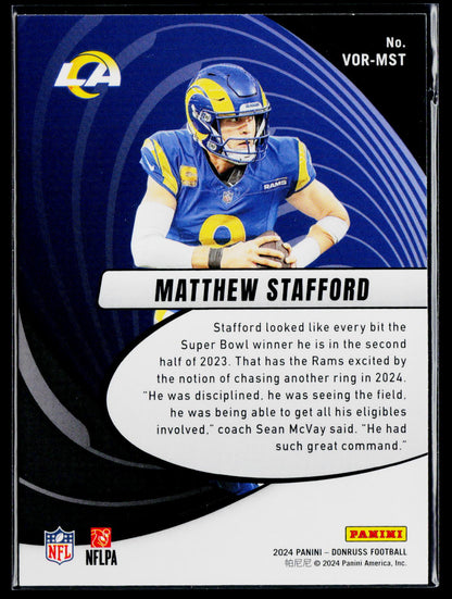 2024 Donruss #VOR-MST Matthew Stafford Vortex