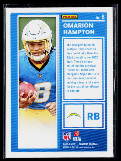 2025 Donruss #8 Omarion Hampton The Rookies