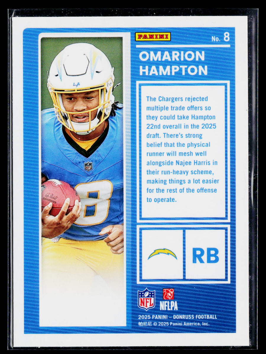 2025 Donruss #8 Omarion Hampton The Rookies