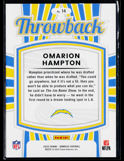 2025 Donruss #14 Omarion Hampton throwback