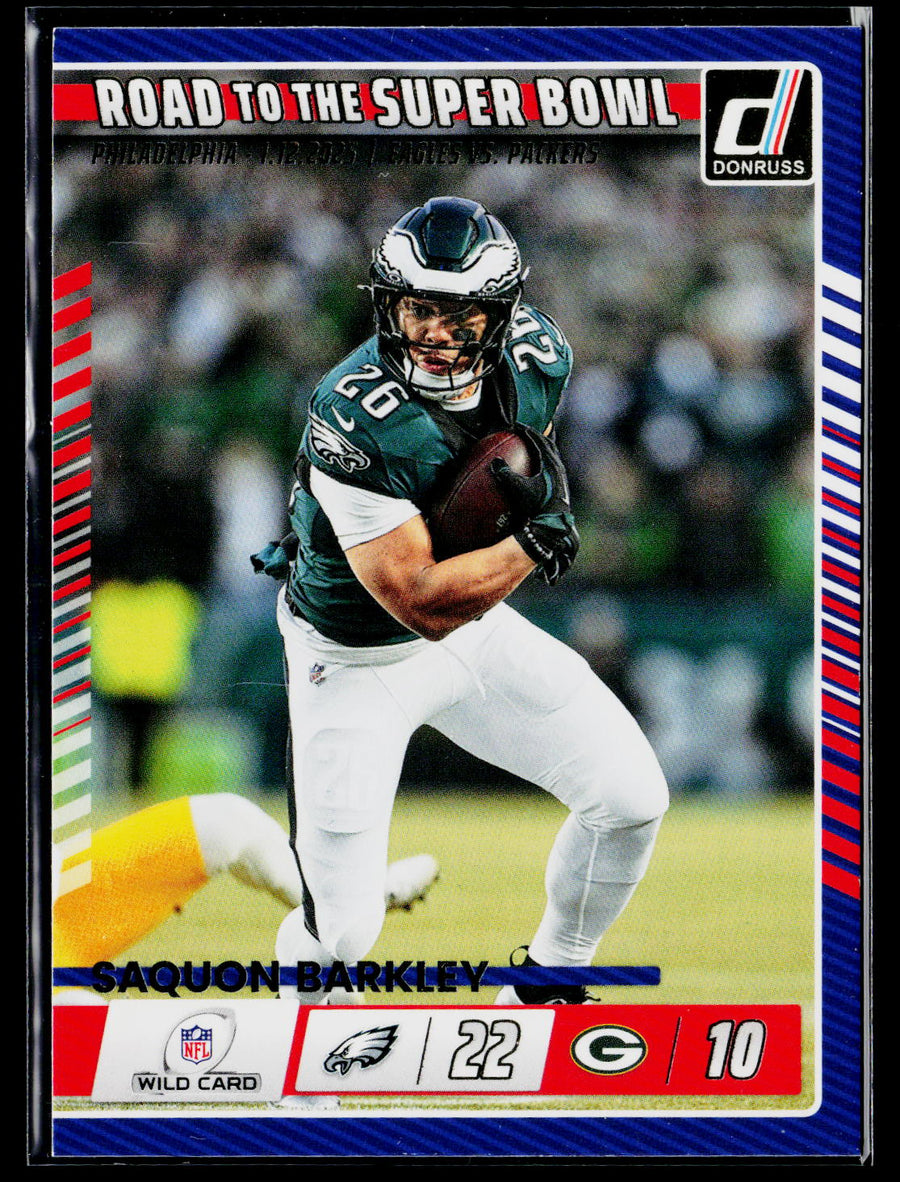 2025 Donruss #4 Saquon Barkley Road to the Super Bowl Wild Card