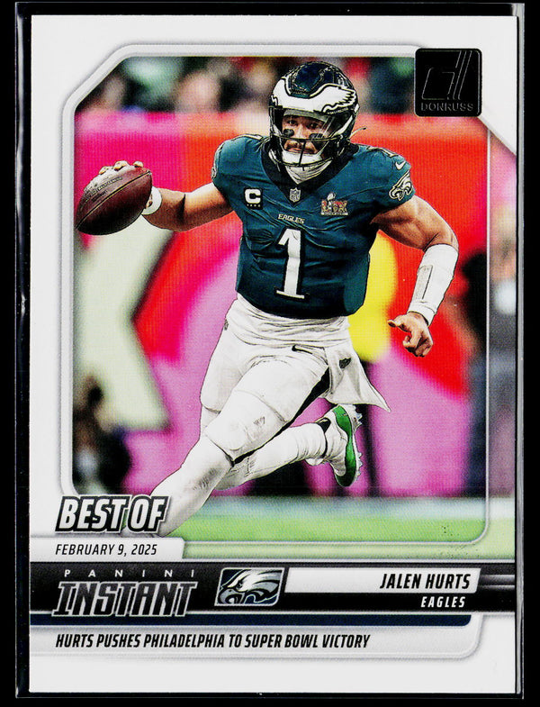 2025 Donruss #INS-JHS Jalen Hurts Best of Instant