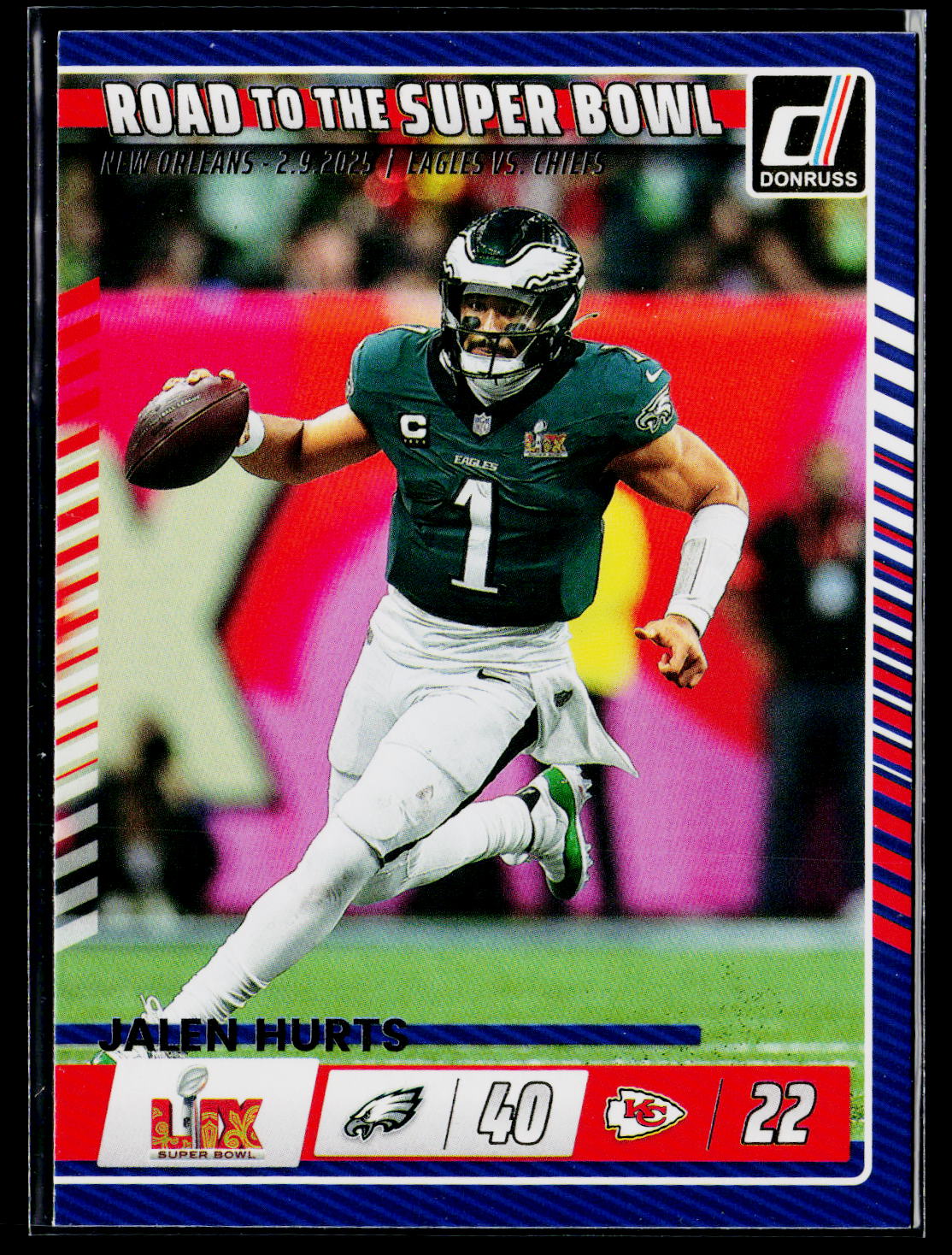 2025 Donruss #1 Jalen Hurts Road to the Super Bowl Championship