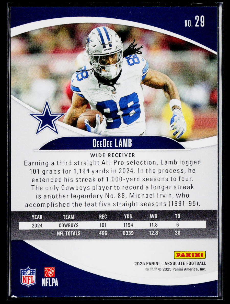 2025 Panini Absolute #29 CeeDee Lamb