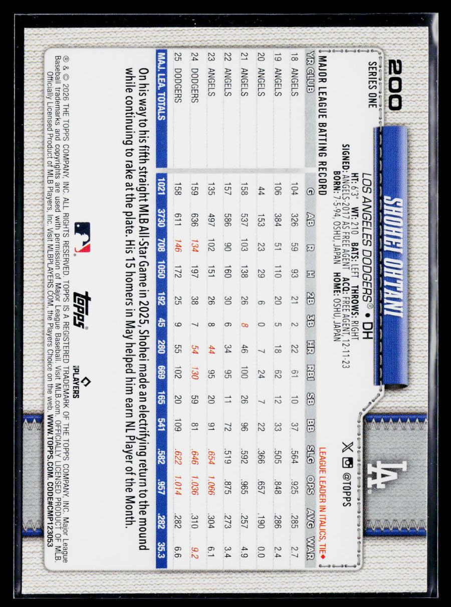2026 Topps #200 Shohei Ohtani