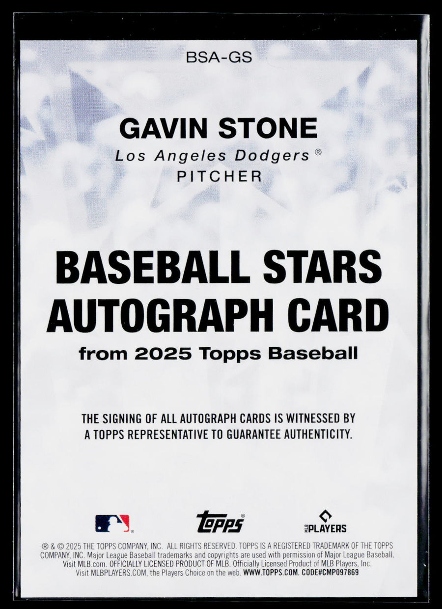2025 Topps #BSA-GS Gavin Stone Baseball Stars Autographs (Series One)
