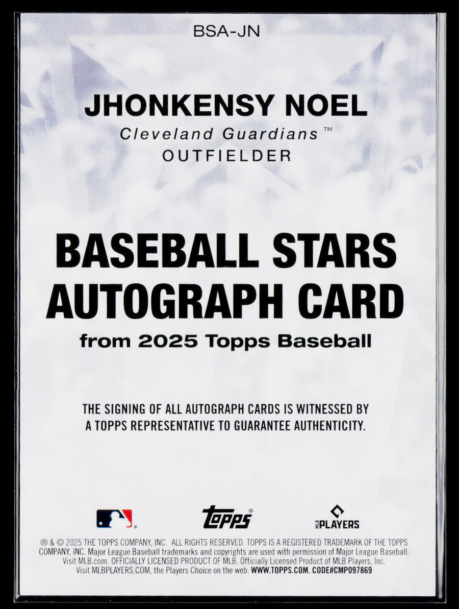 2025 Topps #BSA-JN Jhonkensy Noel Baseball Stars Autographs (Series One)