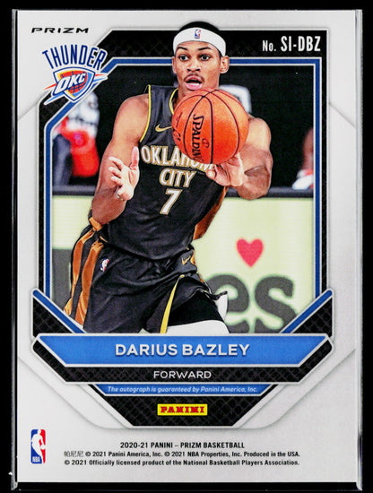 2020-21 Panini Prizm #SI-DBZ Darius Bazley Signatures Prizms Choice