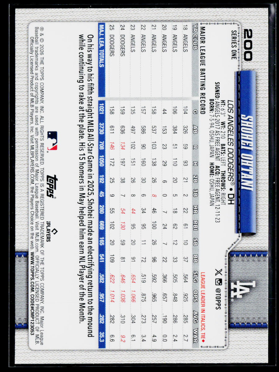 2026 Topps #200 Shohei Ohtani