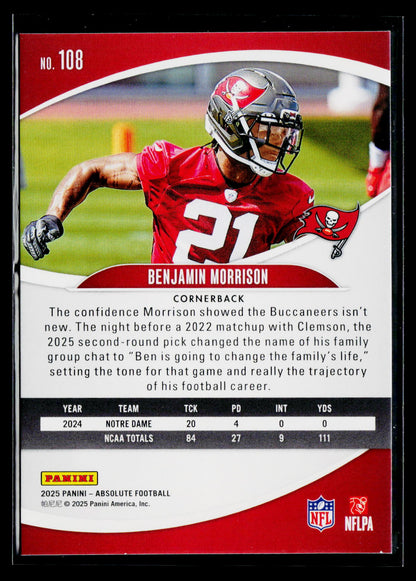 2025 Panini Absolute #108 Benjamin Morrison Retail