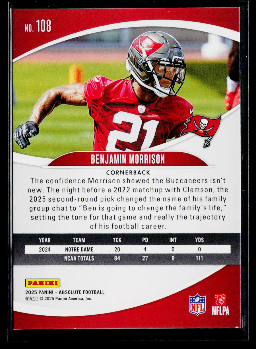 2025 Panini Absolute #108 Benjamin Morrison Retail