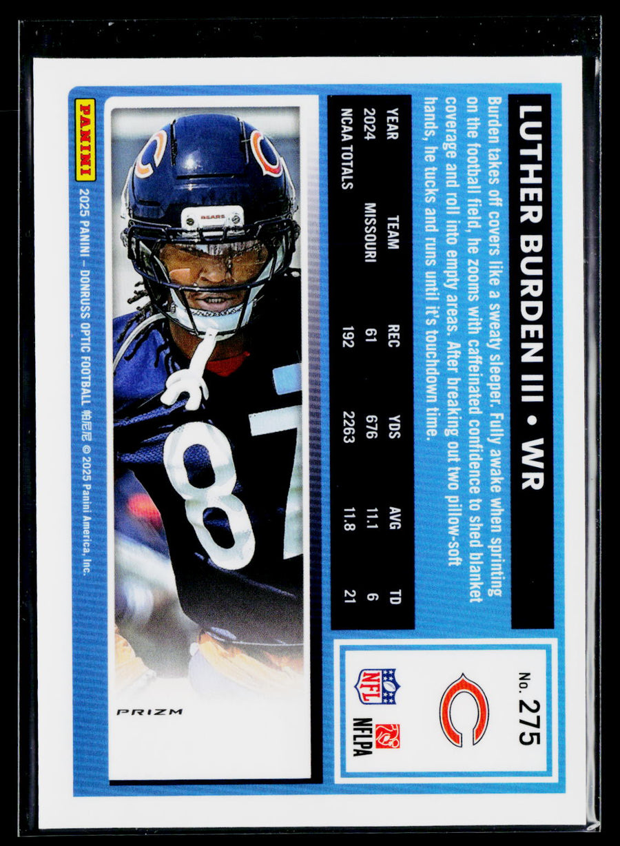 2025 Donruss Optic #275 Luther Burden III Purple Shock
