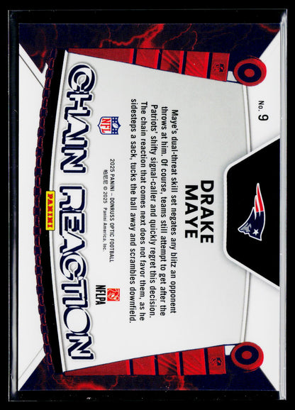 2025 Donruss Optic #9 Drake Maye Chain Reaction