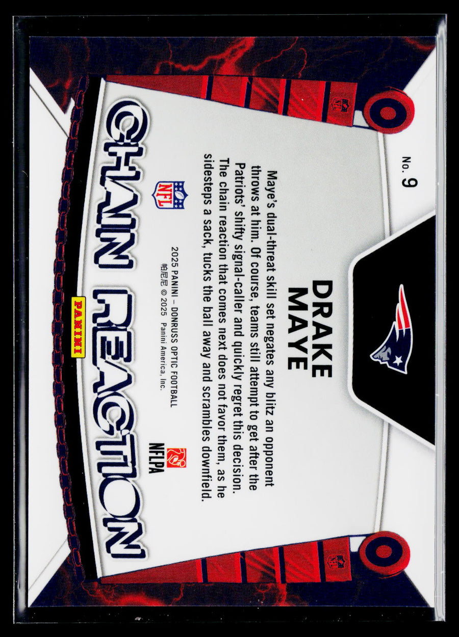 2025 Donruss Optic #9 Drake Maye Chain Reaction