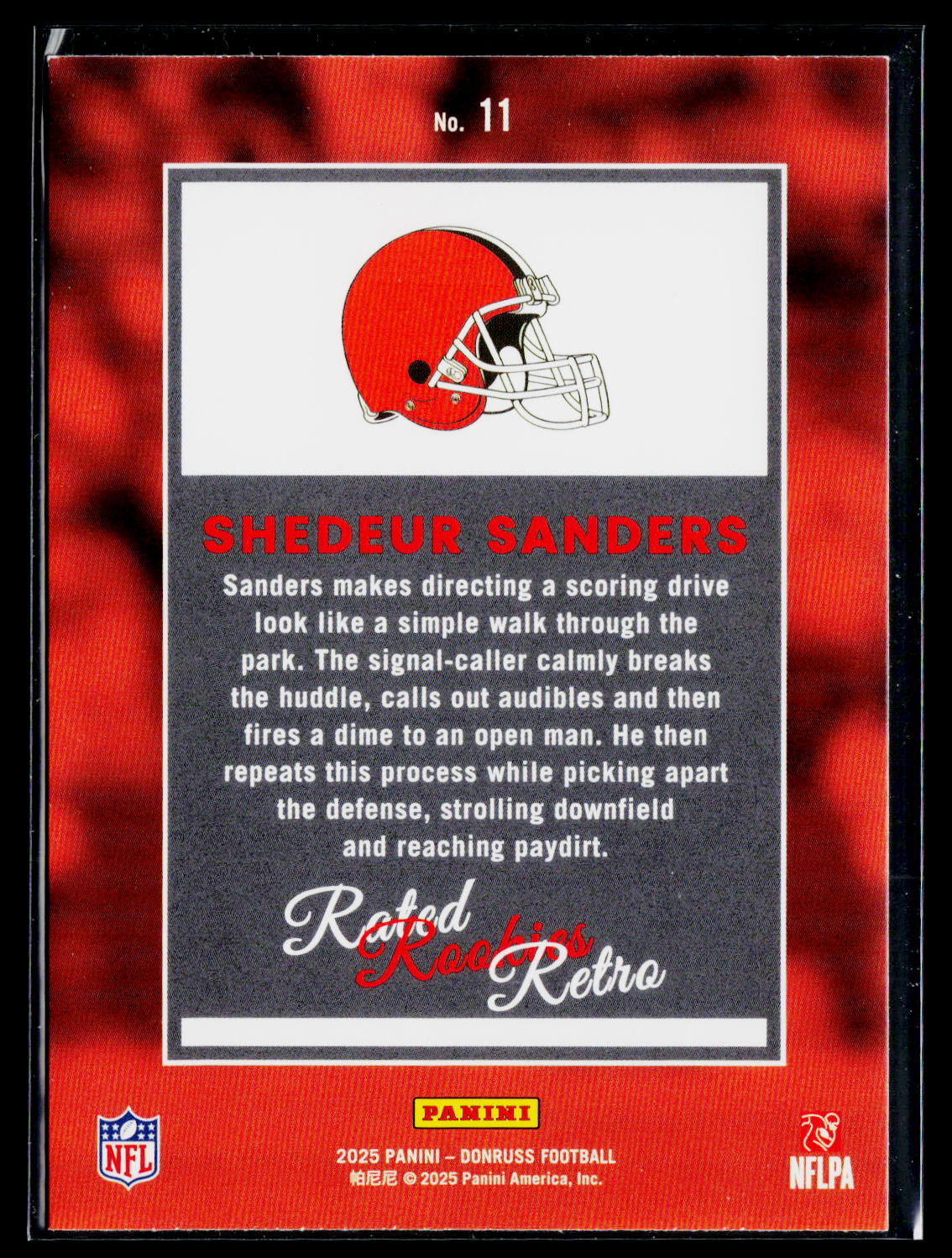 2025 Donruss #11 Shedeur Sanders Rated Rookies Retro