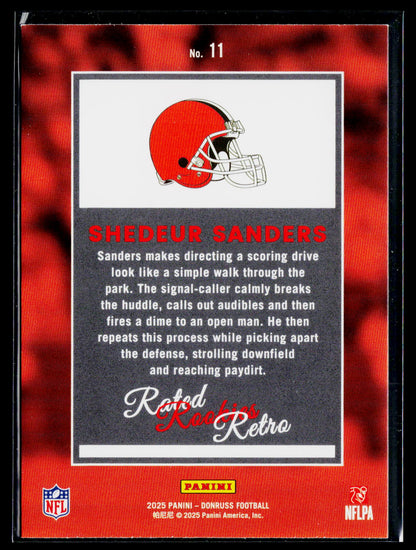 2025 Donruss #11 Shedeur Sanders Rated Rookies Retro