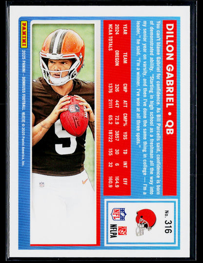2025 Donruss #316 Dillon Gabriel
