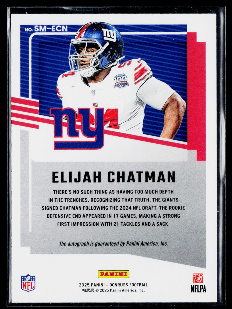 2025 Donruss #SM-ECN Elijah Chatman Signature Marks