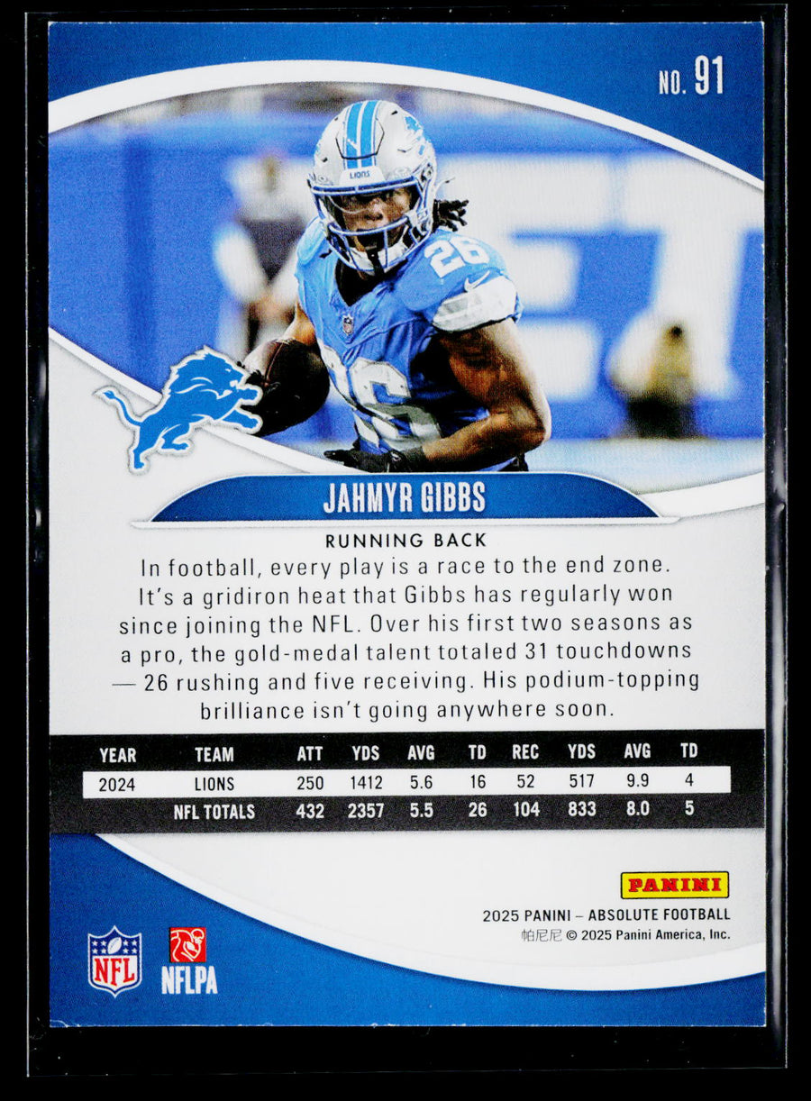 2025 Panini Absolute #91 Jahmyr Gibbs Retail