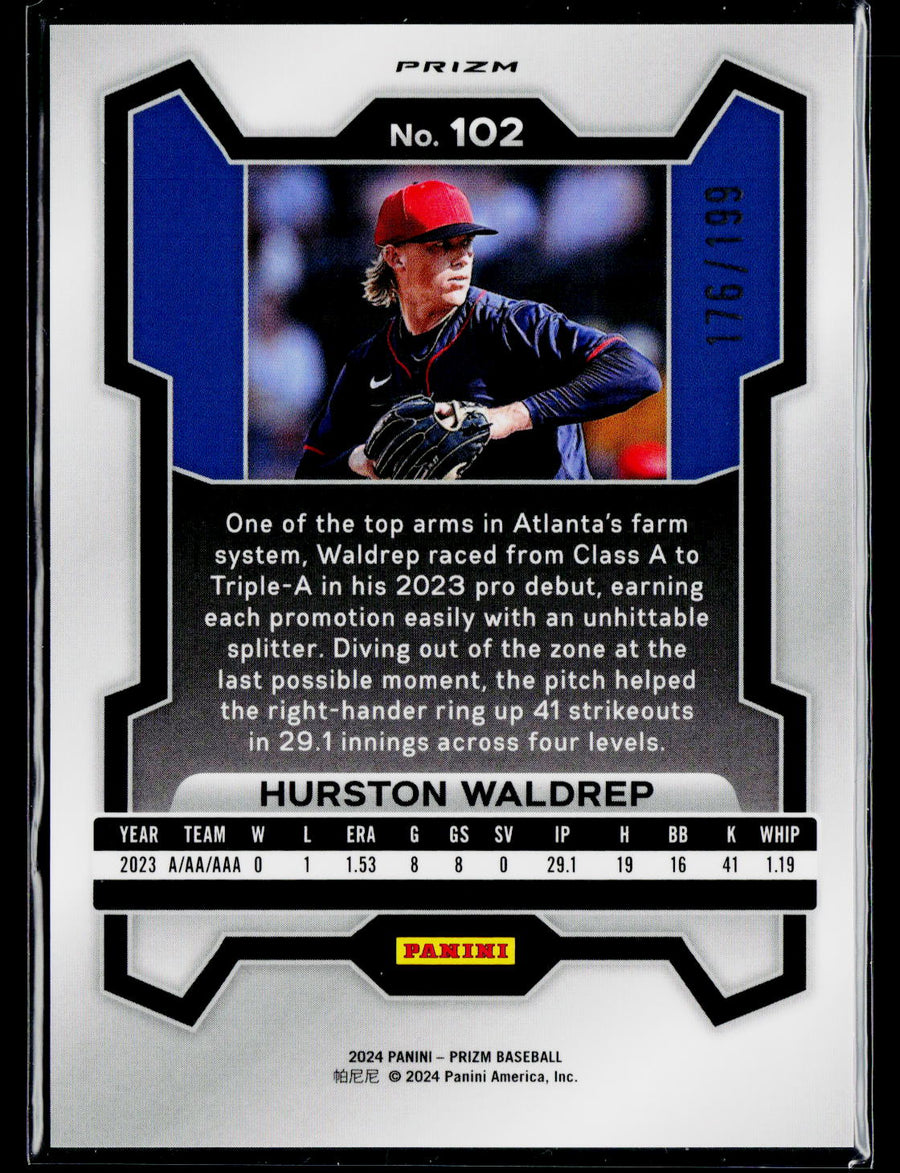 2024 Panini Prizm #102 Hurston Waldrep Premium Prizms #/199