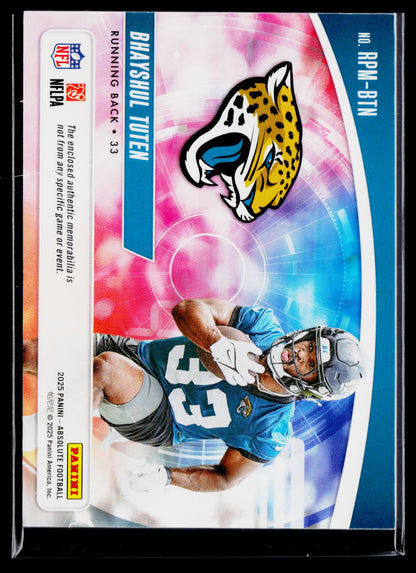 2025 Panini Absolute #RPM-BTN Bhayshul Tuten Rookie Premiere Materials #/399