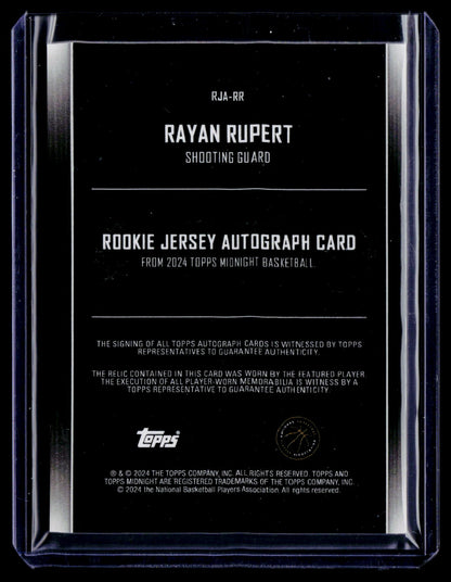 2023-24 Topps Midnight #RJA-RR Rayan Rupert Jersey Autographs Moon Beam #/50