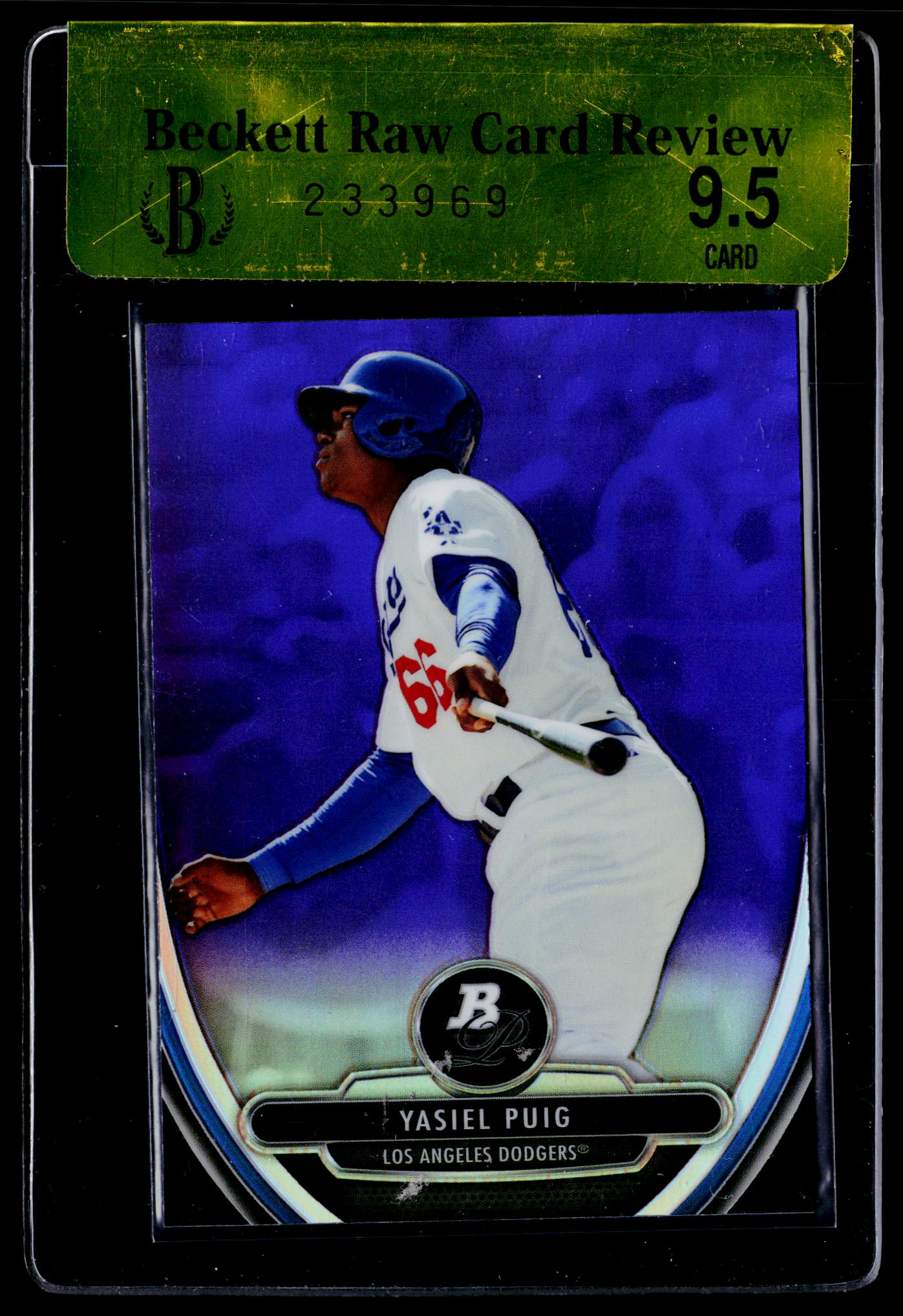 2013 Bowman Platinum #BPCP49 Yasiel Puig Chrome Prospects Purple Refractors