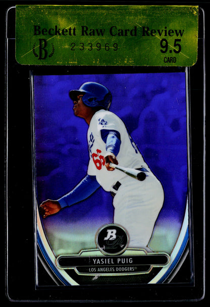 2013 Bowman Platinum #BPCP49 Yasiel Puig Chrome Prospects Purple Refractors
