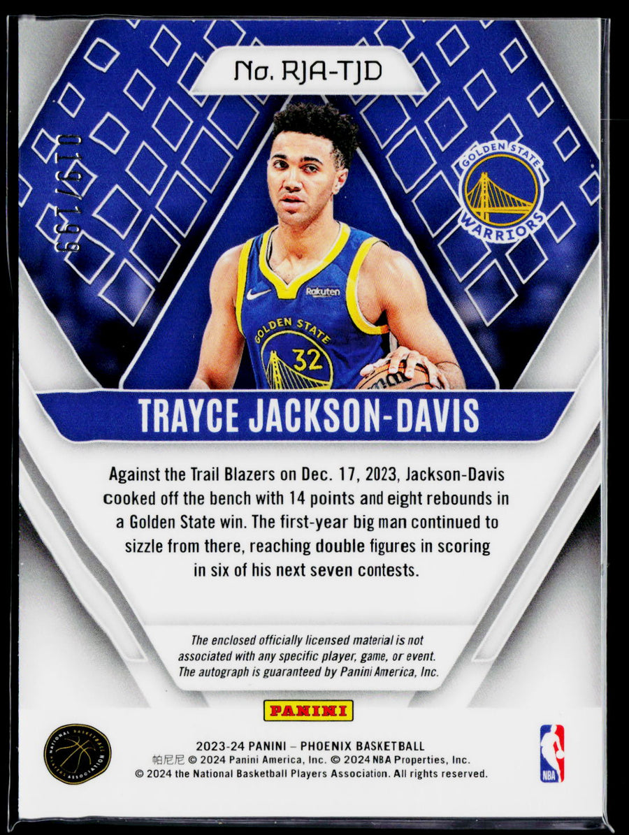 2023-24 Panini Origins #RJA-TJD Trayce Jackson-Davis Rookie Jersey Autographs