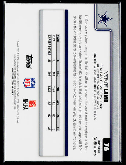 2025 Topps Chrome #76 CeeDee Lamb