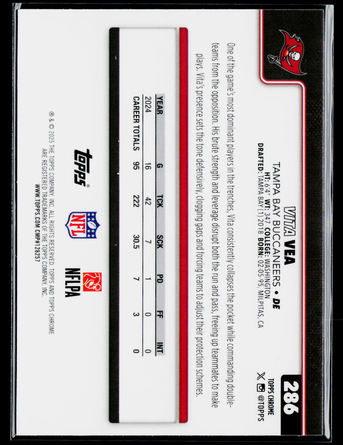 2025 Topps Chrome #286 Vita Vea