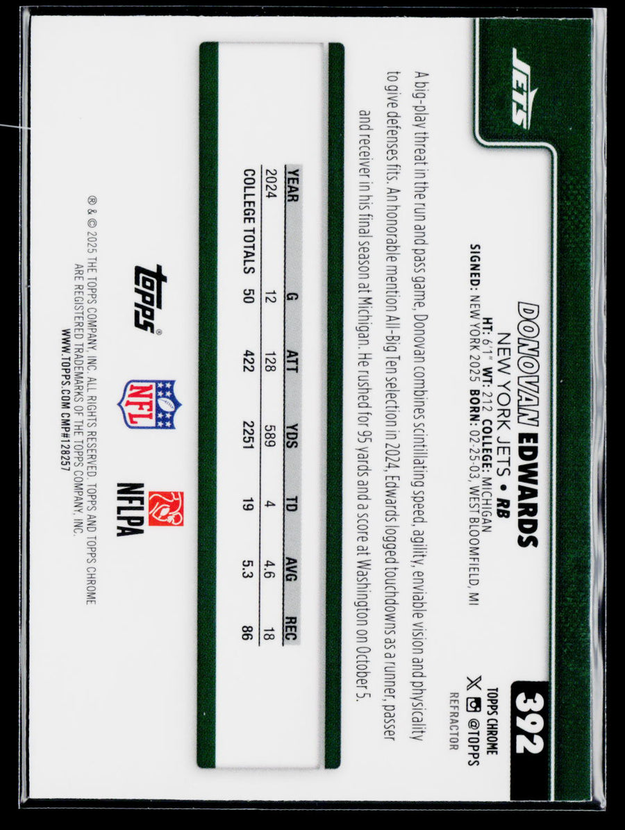 2025 Topps Chrome #392 Donovan Edwards